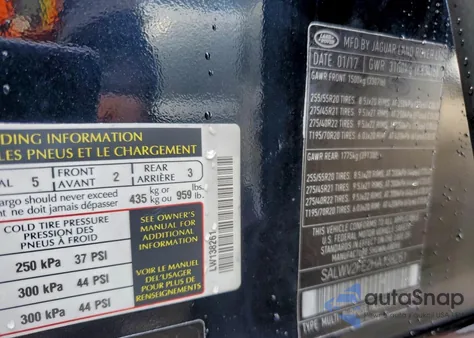 2017 Land Rover Range Rover Sport Autobiography z USA, uszkodzony, nr VIN SALWV2FE2HA138261